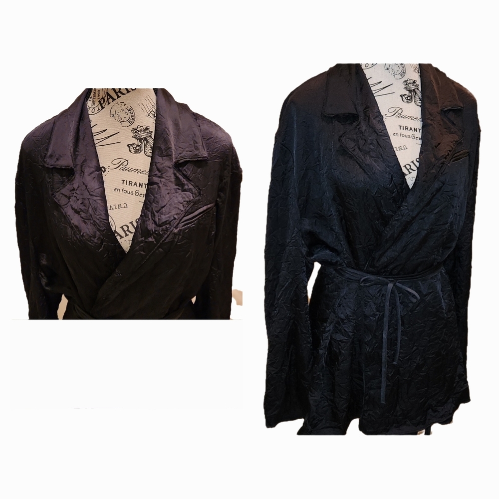 NWT ❗️ Zara black oversized wrinkled wrap kimono style xs/s size long sleeves